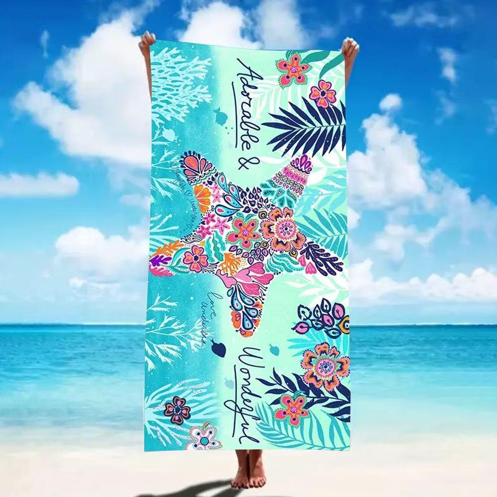 Ultra-Fine Quick-Drying Seaside Print Beach Towel 70x140 cm