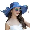 Summer European and American Flower Mesh Sun Hat Beach Sun Hat Women's Organza Top Hat