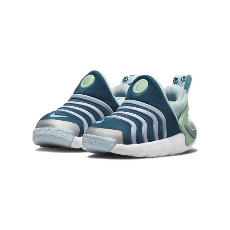 Nike Dynamo GO Slip Resistant Cushioning Abrasion Resistant Low Top Sports Casual Shoes Blue Green Infant And Toddler DV0547-400