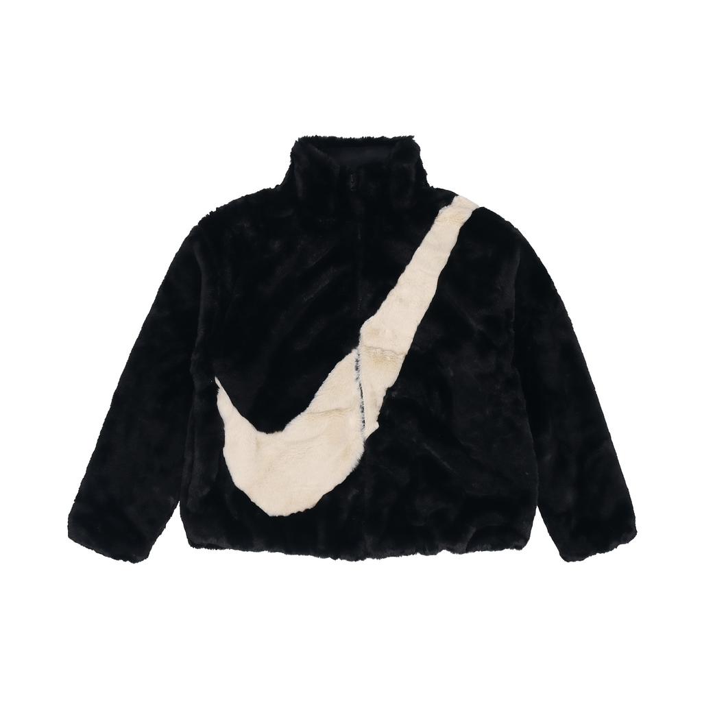 Nike Womens Oversized Swoosh Logo Jacket (Asia Sizing) Black Fossil Women Streetwear DO3792-010