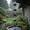 Adjustable Length Lotus Rain Catcher Anti-Rust Lotus Hanging Chime Lotus Rain Chain  Garden Decor