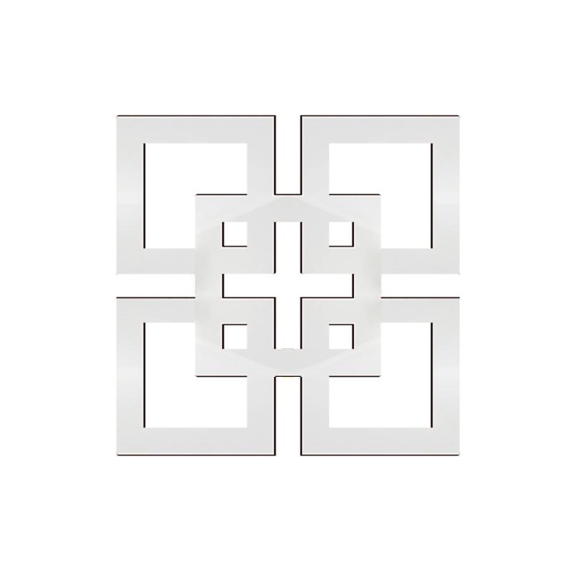 

Acrylic Mirror Stickers Modern 3D Geometric Hollow Wall Décor for Stylish Home Bedroom or Living Room серебряный