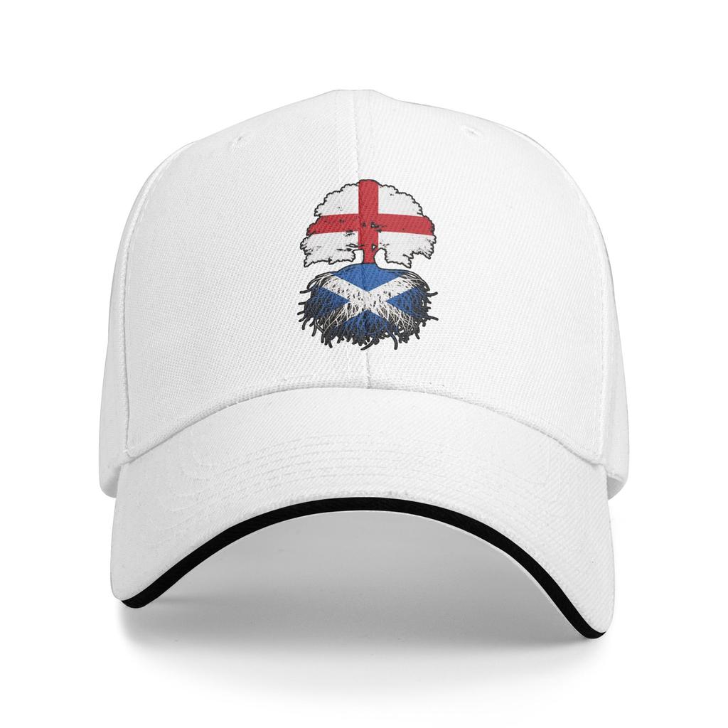 Scotland Scottish English England Tree Roots Flag Baseball Cap Men Adult Trucker Hat Summer Casual Running Hippie Snapback Cap