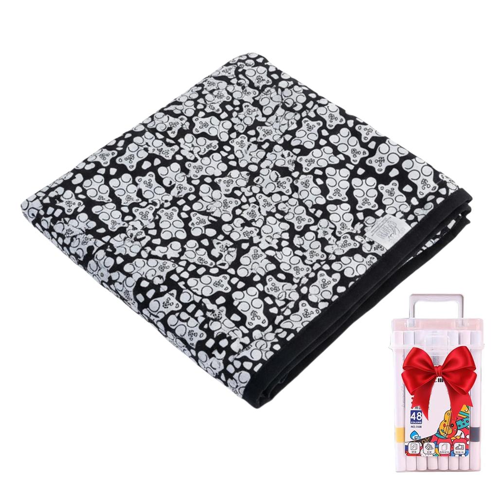 DIY Coloring Blanket Washable Fuzzy Velvet Creative Art Project Painting Blanket for Holiday Arts Crafts Activity Party