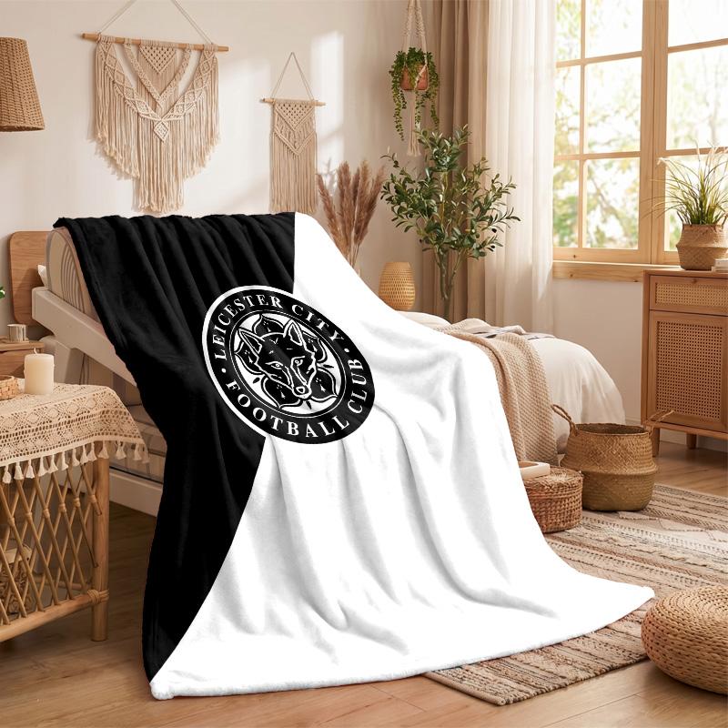 Leicester City Football Print Flannel Blanket Soft Warm Sofa Bed Throw Blanket For Home Office Bedroom
