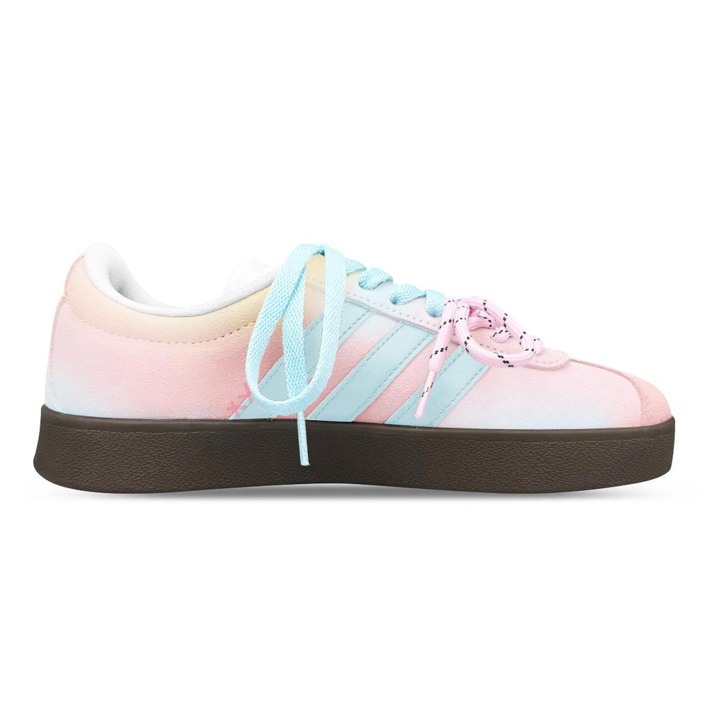 Adidas VL COURT 2.0 Cushioning, Wear Resistant Low top Skateboard Shoes Unisex Pink Blue HQ1802(Team116-adBOX)
