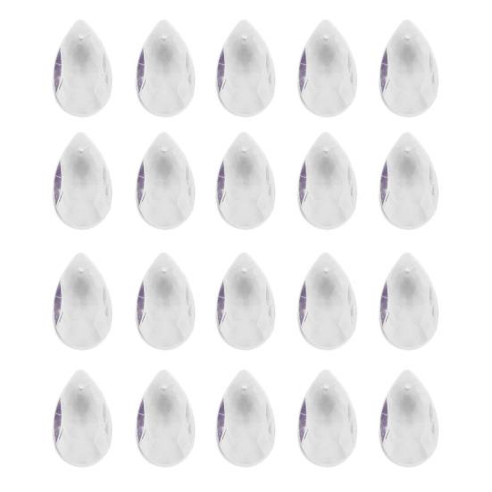 20Pcs Glass Water Drop Pendant Set 2mm Hole Size Clear Necklaces Bracelets Hair Stick Pendant DIY Jewelry Making Supplies