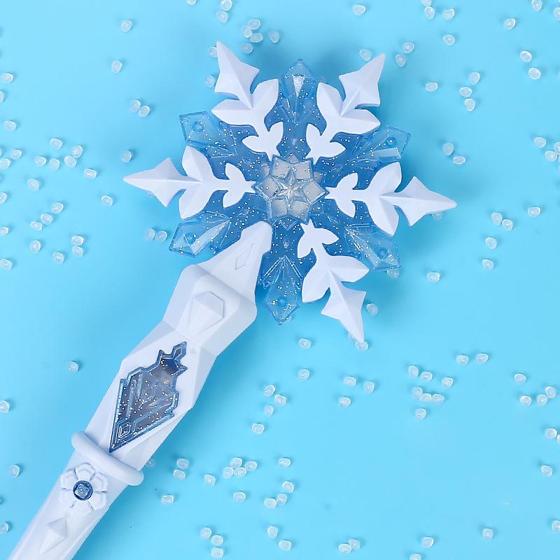 

Cartoon Snowflake Wand With Sound Glowing Anime Cosplay Props Light Up Toy Princess Gifts синий