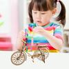 1 Set Wooden Bike Model Educational DIY Hand Assembly Mini Bicycle Toy Home Office Desktop Decoration Ornament Toddlers Boys Girls Gift