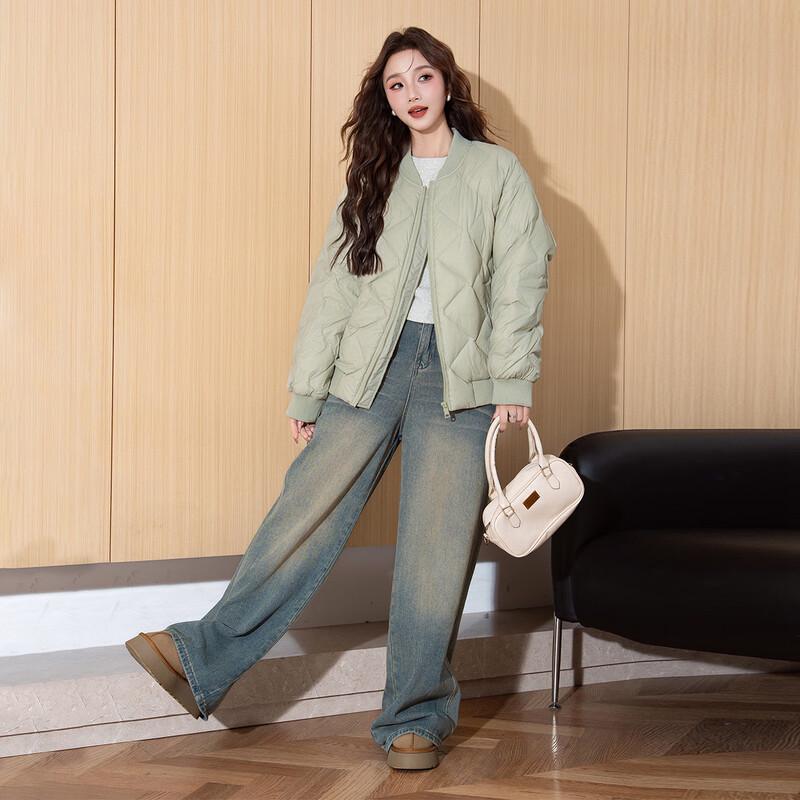 

TonLion Women s Lightweight Baseball Collar Down Jacket L