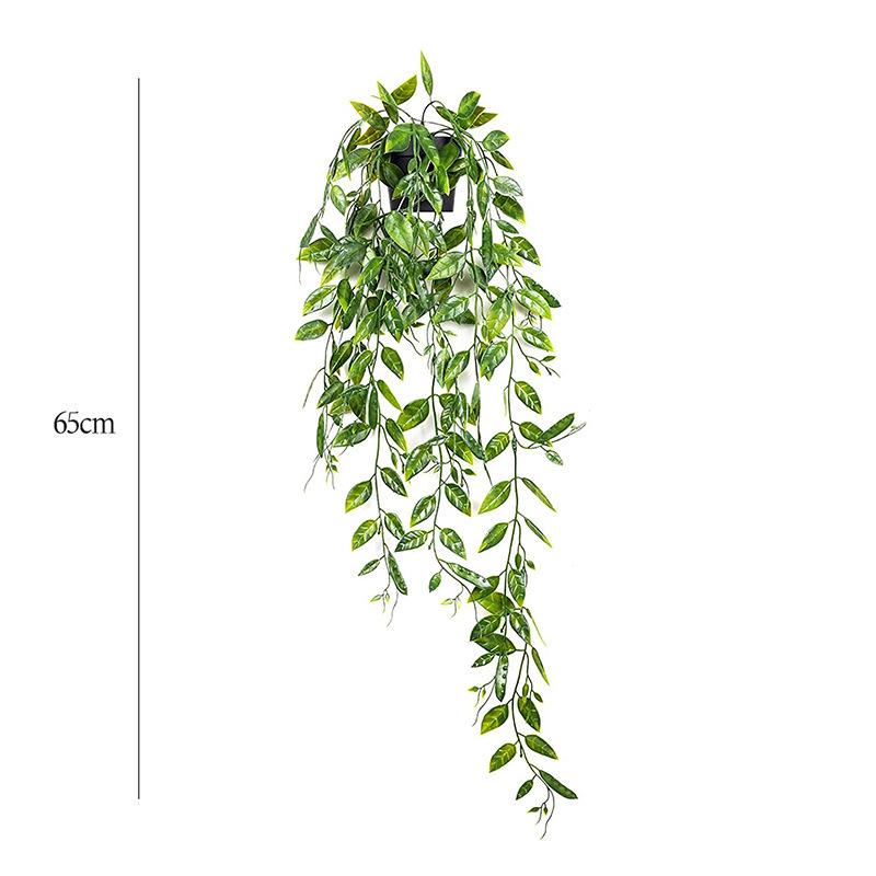 Artificial Datura & Eucalyptus Hanging Plants - Indoor Wall Decor with Small Potted Flowers