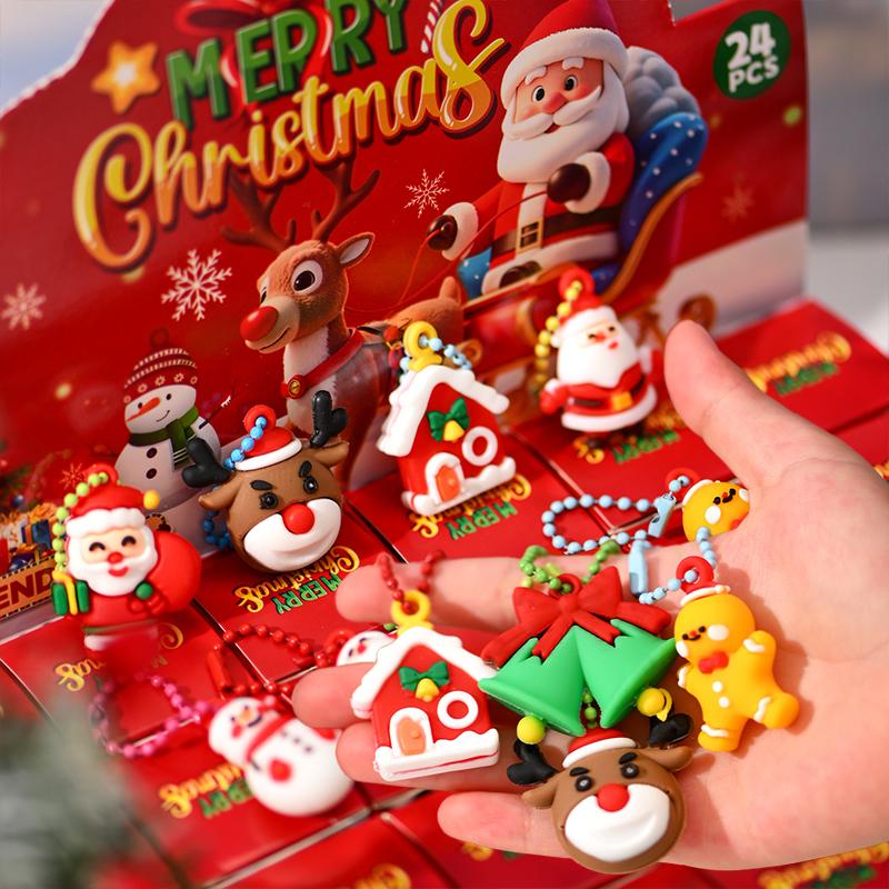 New Halloween Christmas Gift Blind Box 24 Small Box Santa Claus Series Exquisite Pendant Doll Male and Female Small Gifts