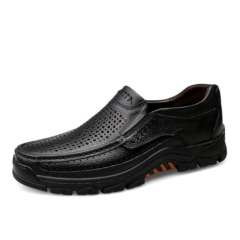 Fashion High Quality New Thick Soled Wear-resistant Men's Leather Casual Shoes Lace Up Oxford Shoes for Men's Outdoor Hiking Shoes