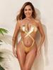 Modischer Bikini-Badeanzug mit Neckholder, rückenfrei, figurbetont für den Urlaub