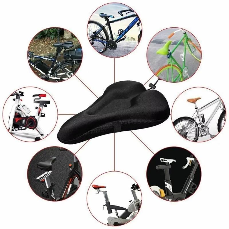 1/2/3pcs Bicycle Saddle 3D Seat Cover Padded Wide Gel Soft Pad Exercise Seat Cushion Wide Foam Mountain Bicycle Seat Cushion