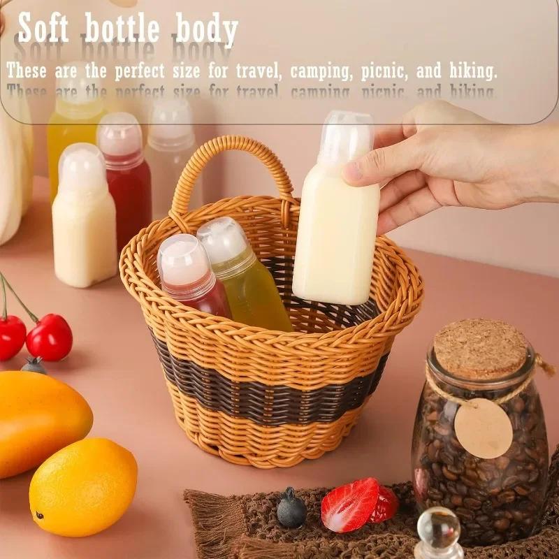12-1PCS Squeeze Condiment Bottle Plastic Mini Sauces Dispenser For Jam Salad Dressing Storage Container Household Kitchen Gadget