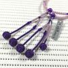 Umetake Women's 8-inch Soka Gakkai Prayer Beads with Purple PC Pearls and Purple Acrylic Crystals, Purple Odamaki Bonten