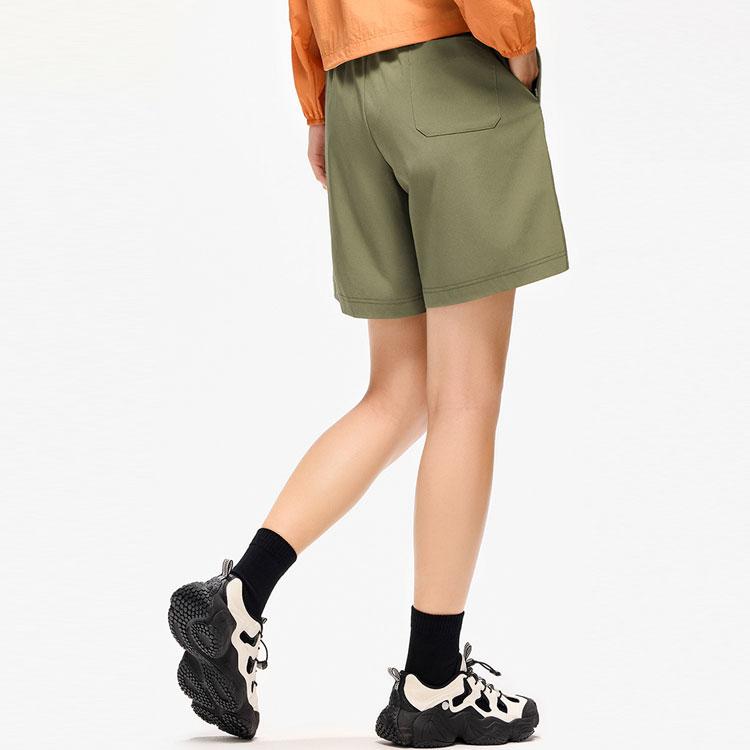 Anta Solid Color Mid-Rise Breathable Loose Straight Casual Shorts Women Shorts Muqing-Green 962427508-1