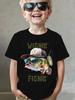 Fiskmotiv T-shirts för barn Kortärmad T-shirt Fiskeklubben Enfärgad Casual T-shirt Topp Utomhusfiske Kläder Barn T-shirt