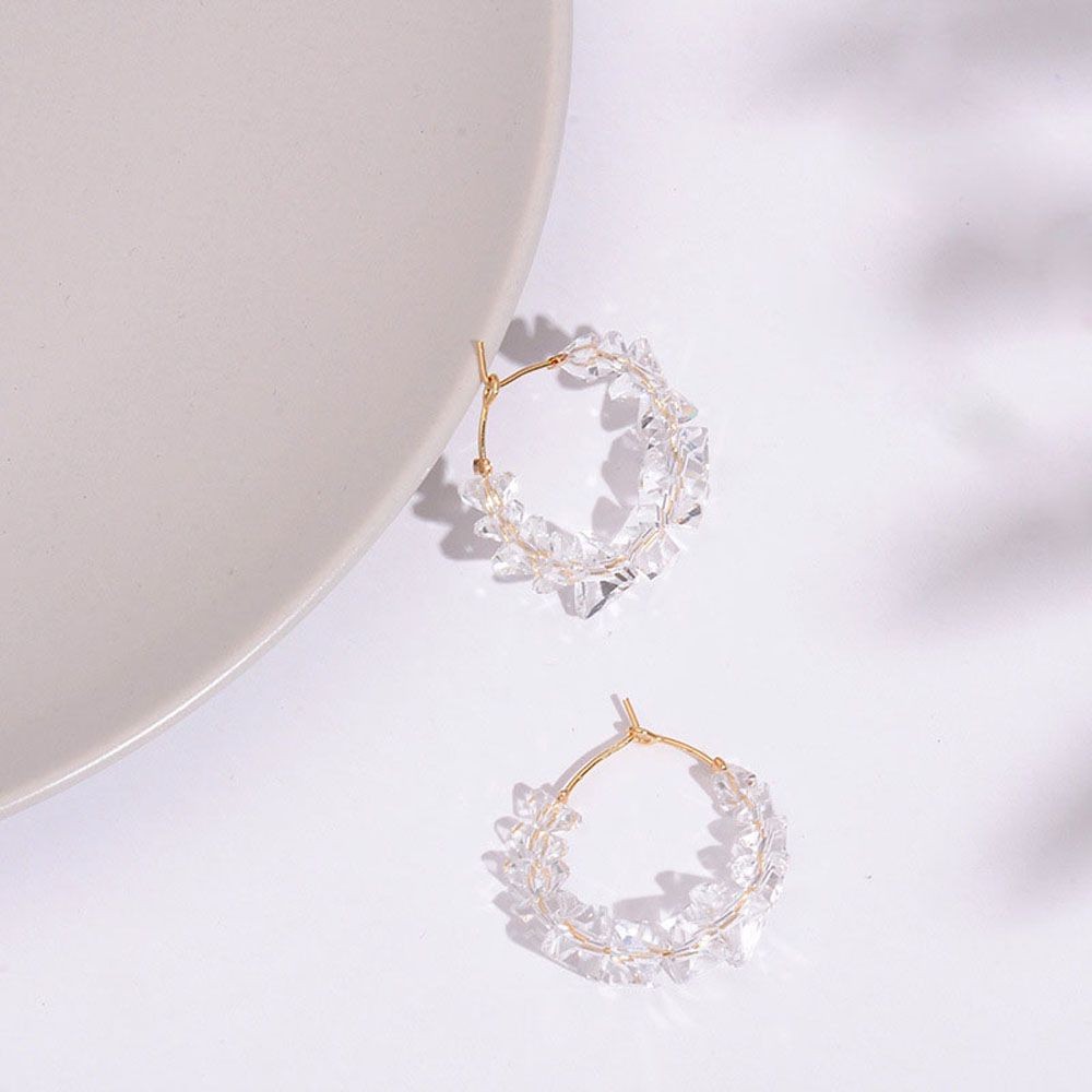 Party Girls Acrylic Circle Gift Crystal Fashion Accessories Ear Studs Jewelry Hoop Dangle Earring