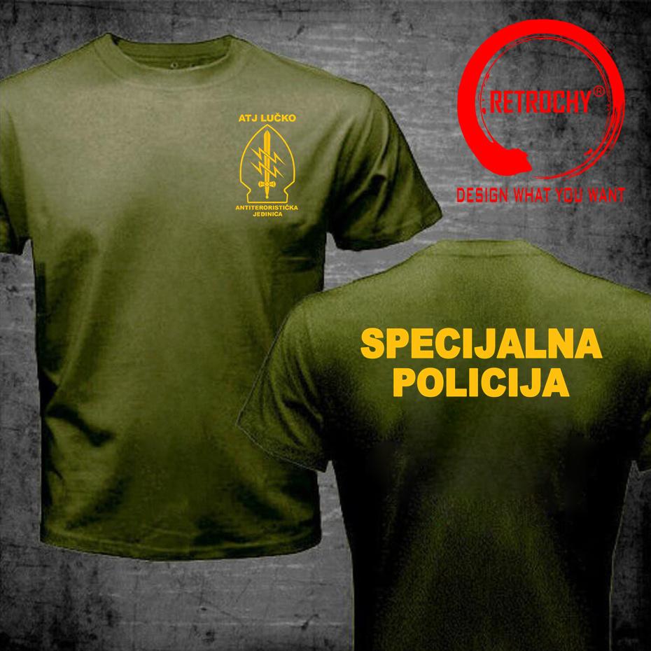 ATJ LUCKO Kroatische Spezialeinheit zur Terrorismusbekämpfung T-Shirt Unisex T-Shirt Unisex Kurzarm Oberteile T-Shirt Sommer Baumwoll-T-Shirt