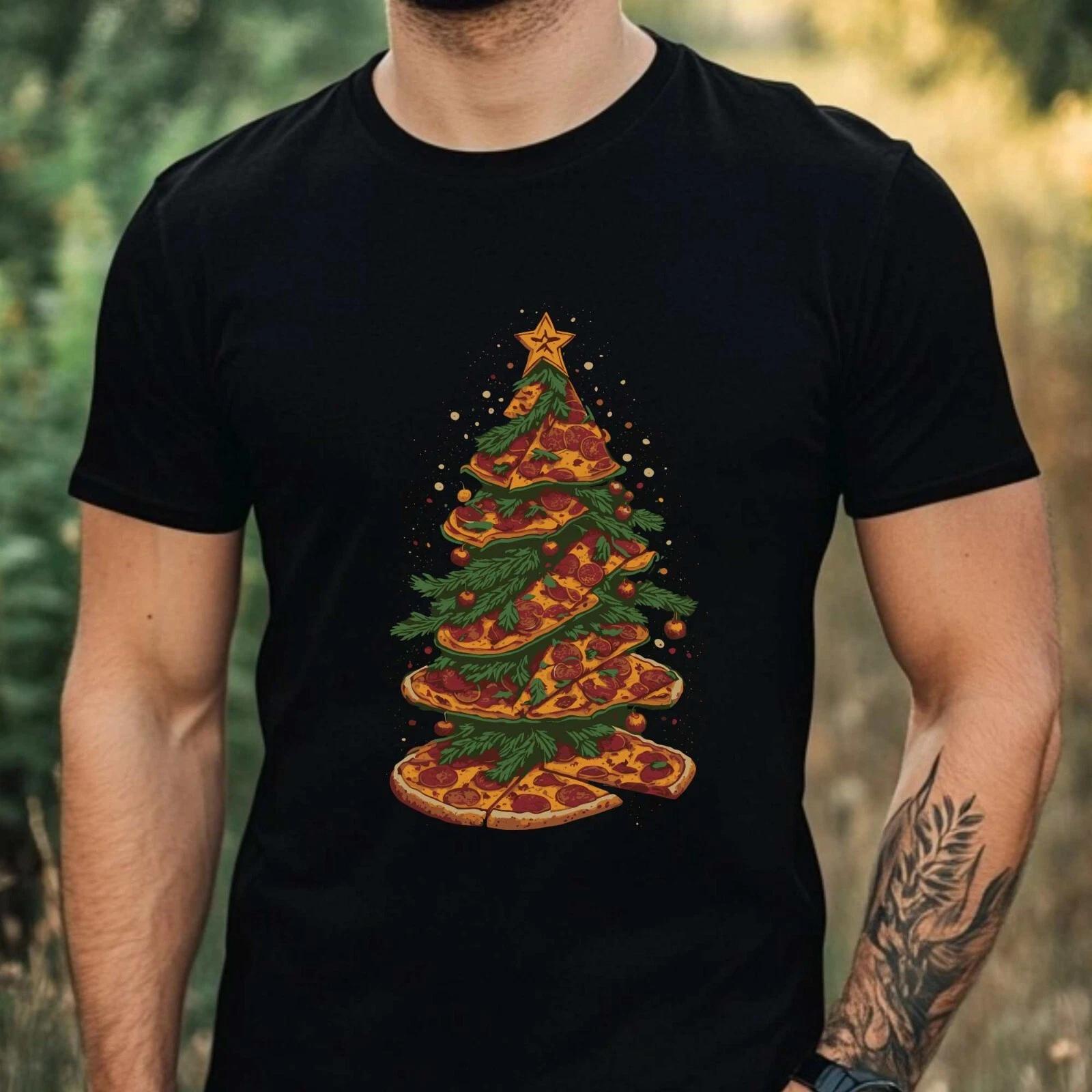 T-Shirt Herren Lustige Pizza Motiv Baumwolle Größe XS bis 5XL XXXXL