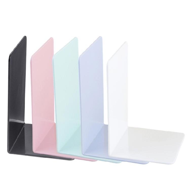 4 Pcs Practical Bookends Acrylic Book Support L-Shape Book Holders Stand Shelf Decorative Bookends for Students
