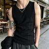 Men Ribbed Tank Top Summer Sleeveless T-Shirt Solid Color Workout Tank Top for Gym Outdoor Sports Street Beach