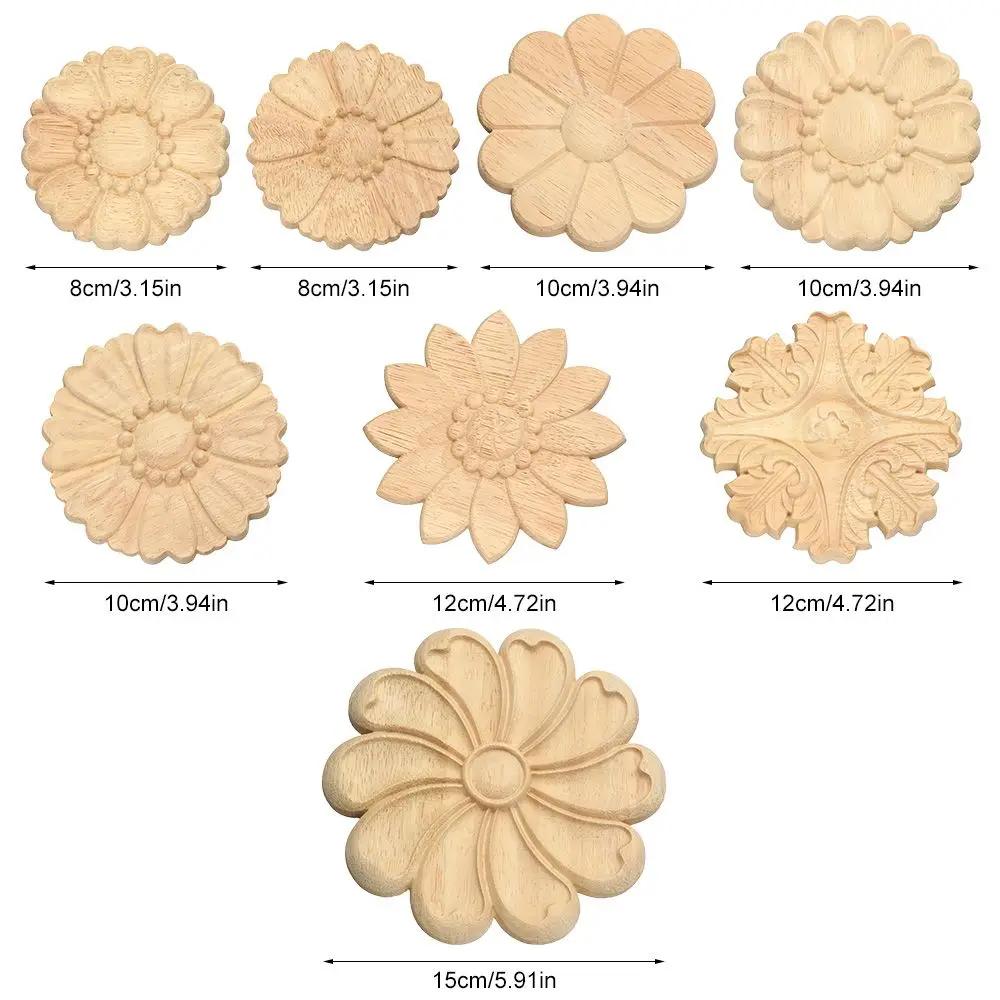 Parti di Mobili Floreali Decorazione Parete Porta Intaglio del Legno Angoli Decorativi Intarsi Cornice Figure di Legno Artigianato Legno Intagliato