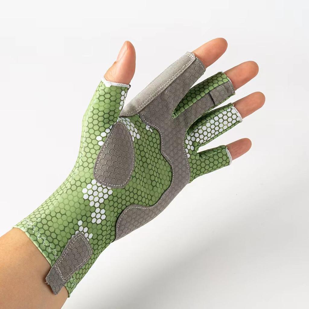 UPF50 Plus UV Protection Anti Slip Half Finger Gloves For Outdoor Sports Fishing Sun Protection Comfortable And Durable Gloves For Men And Women