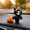 Halloween Ornament, Ghost Pumpkin Matte Texture Figure, 3D Printed Halloween Decoration for Desktop Bedroom Car Display