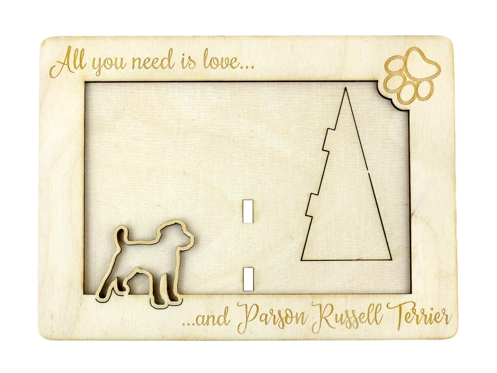 Parson Russell Terrier – Photo frame, engraved wooden frame | Art-Dog