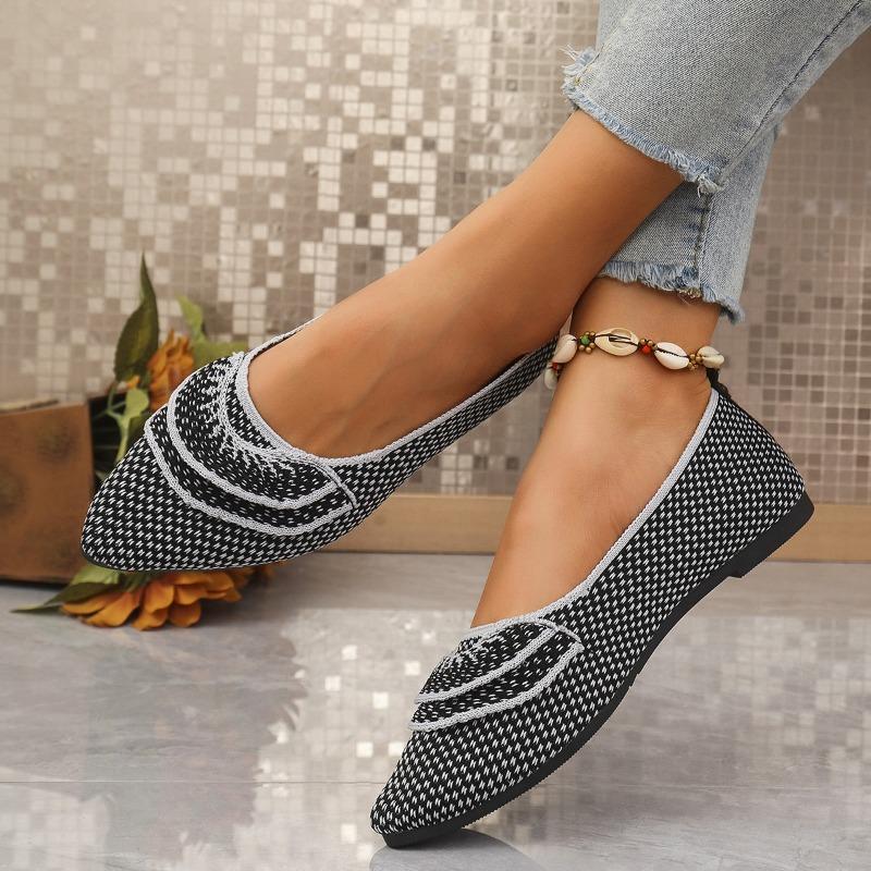 N Nü Spring/Summer New Pointed Toe Flat Single Shoes Large Size Fashion Flying Weaving One Step Casual Women's Shoes