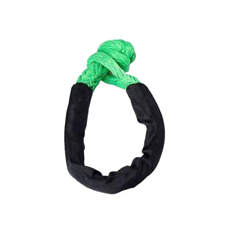 Manille souple en fibre synthétique pour remorquage de véhicule hors route, corde de traction pour remorque de voiture avec manchon de protection, capacité de 38 000 lb