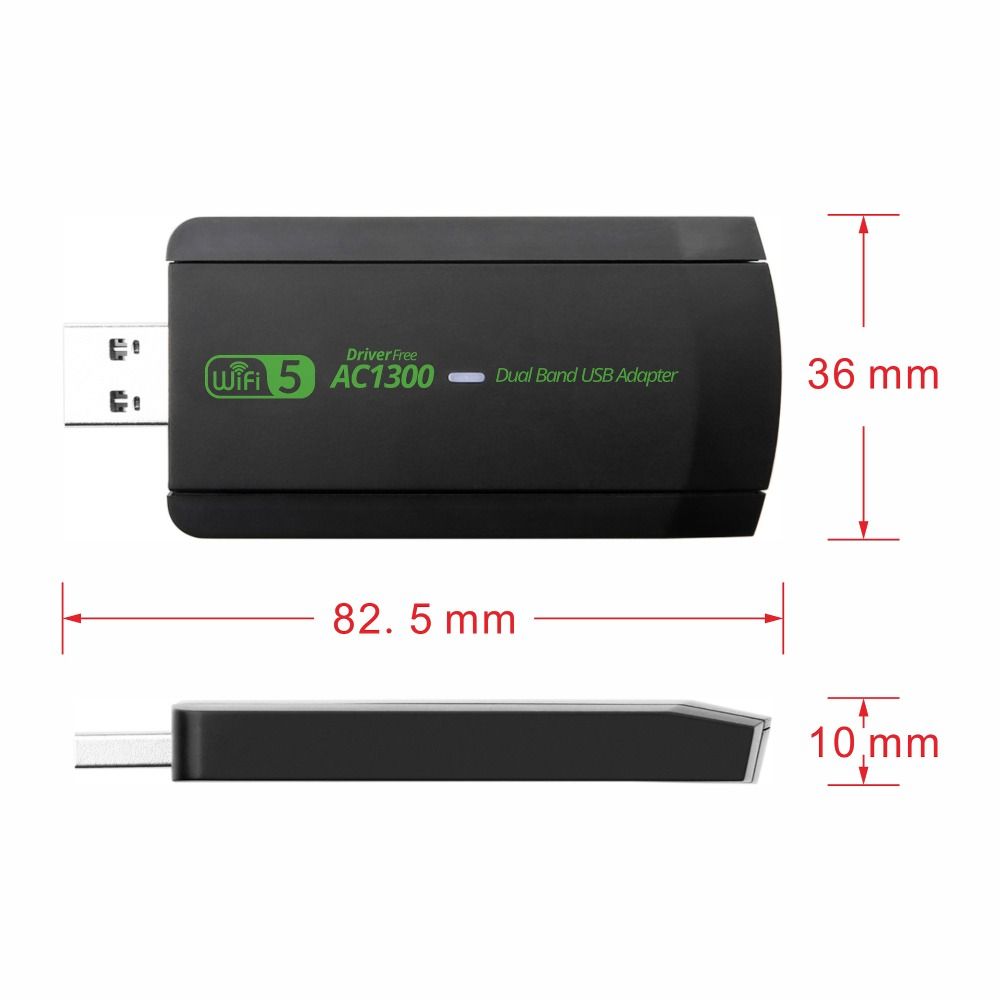 USB Network Card Dual Band 2.4G/5GHz Wireless Receiver Transmitter  For Desktop Laptop PC