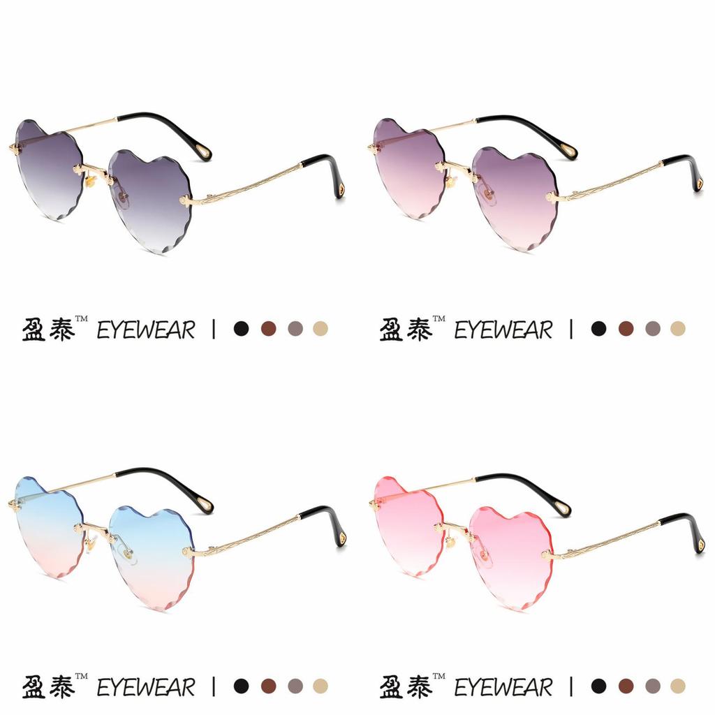 Love Heart Gradient Sunglasses For Women Uv400 Sun Protection Fashion Accessory