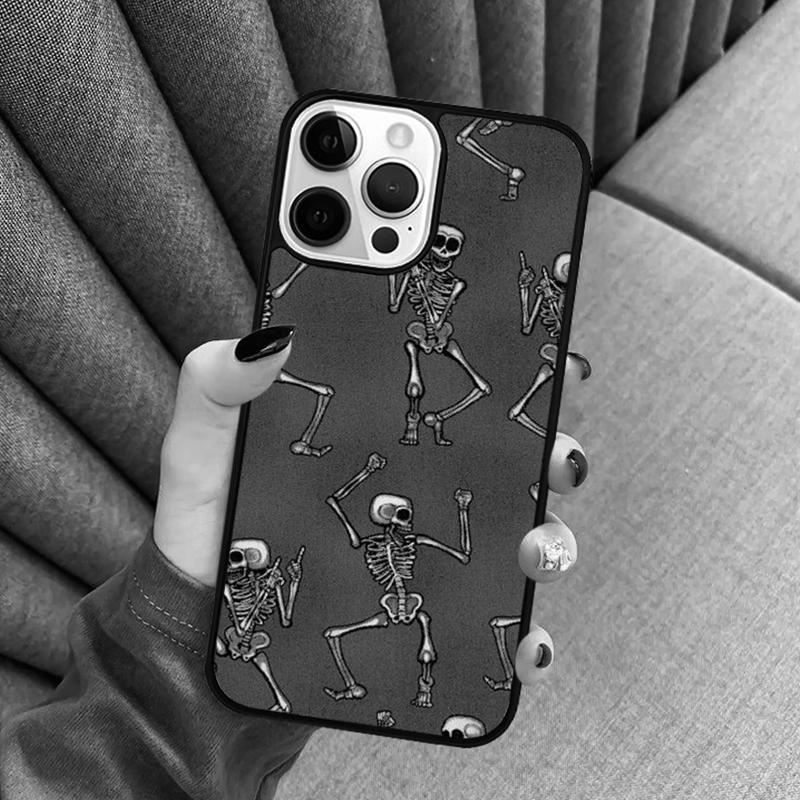 Spooky Skull Funny Dance Skeleton Phone Case For iPhone 17 Air 16 16e 15 13 14 Pro Max 11 12 Plus 2022 MAX Cover
