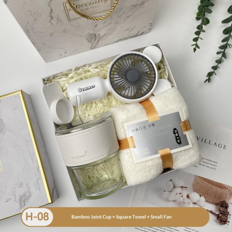 Summer Gift Set Includes Insulated Stainless Steel Water Bottle Mini Fan Upf50 Sun Umbrella For Birthday Gifts Summer Activities