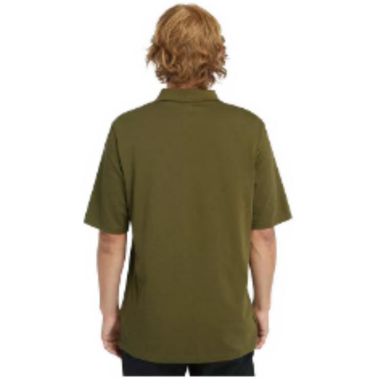 Timberland UV Protection Moisture-Wicking Polo Men tops Dark-Olive-Green A2NAX-302