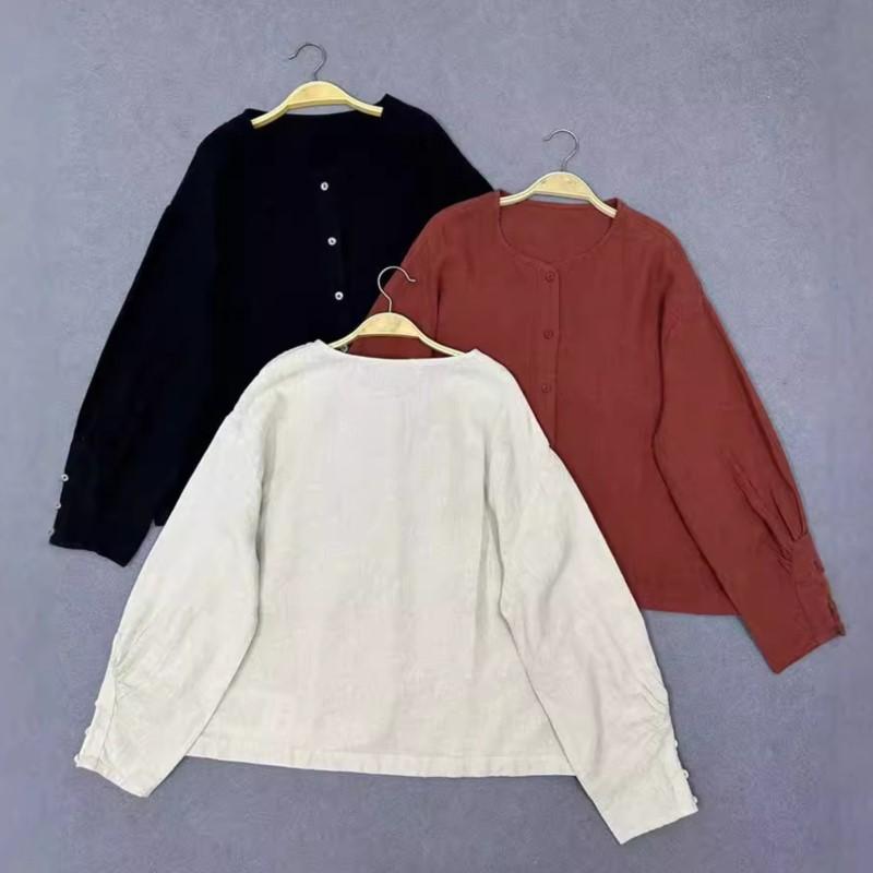 Johnature Japanese Lantern Long Sleeve Casual Sunscreen Jacket Women Autumn Loose Casual Jackets