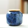 Kiln-changed Sealed Tank Ceramic Home Kitchen Jars Tea Packaging Storage Jar with Bamboo Cover Food Storage Jars