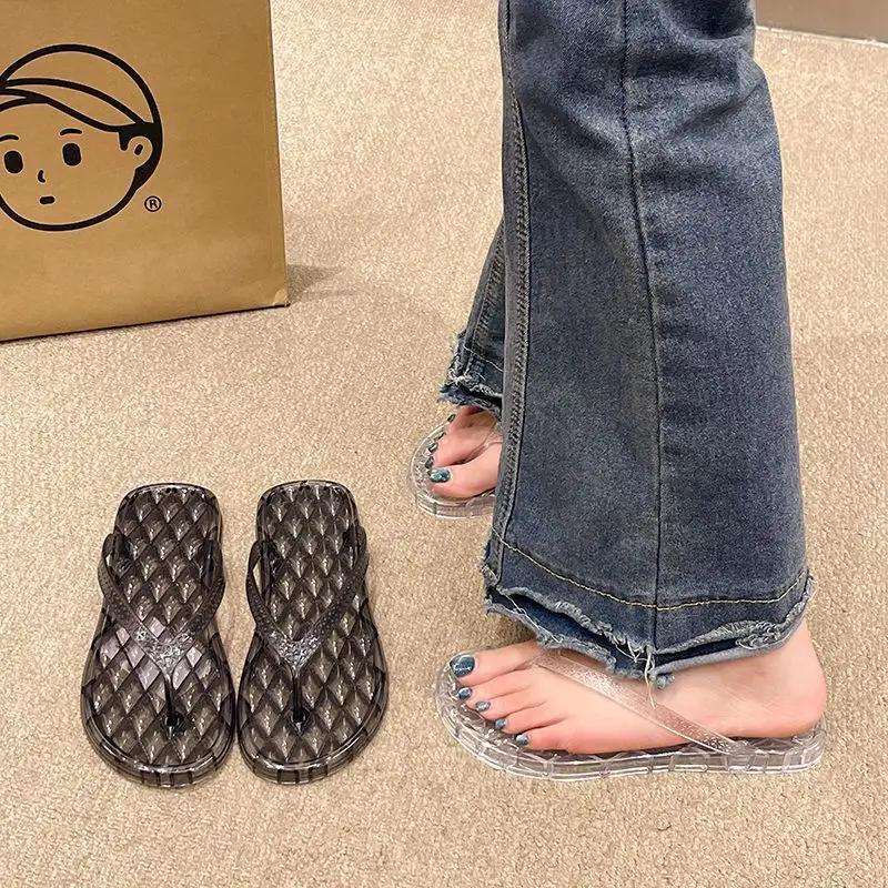 Fashion On Beach Slides Original Top Designs New Fashion Women's Flip Flops Slippers and Ladies Sandals Collection Stylish Vip 39 Shoes