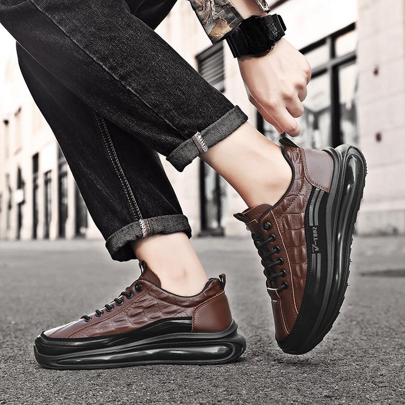 Teniși Premium din Piele Maro Neagră - Stil Minimalist European pentru Casual și Business | Pantofi Confortabili și Durabili, Rusia