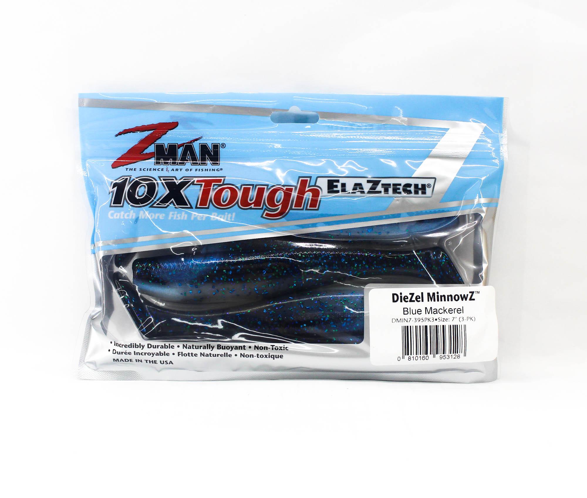 Zman Soft Lure Diezel MinnowZ 7 Inch 3/Pack Blue Mackerel (3128)