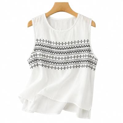 Summer Cotton and Linen Sleeveless Vest for Women Artistic Retro Solid Color Casual Loose Inner Slim Suspender Thin Top