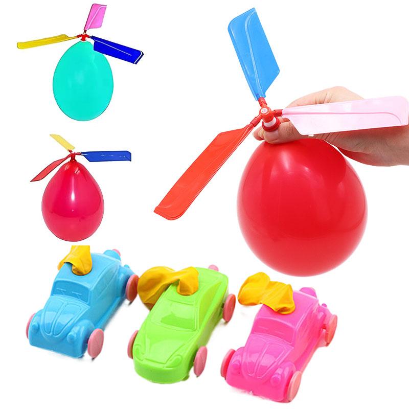 6pcs DIY Balloon Recoil Car Helicopter Science Experiment Educational Props School Classroom Teaching Incentive Supplies TMZ