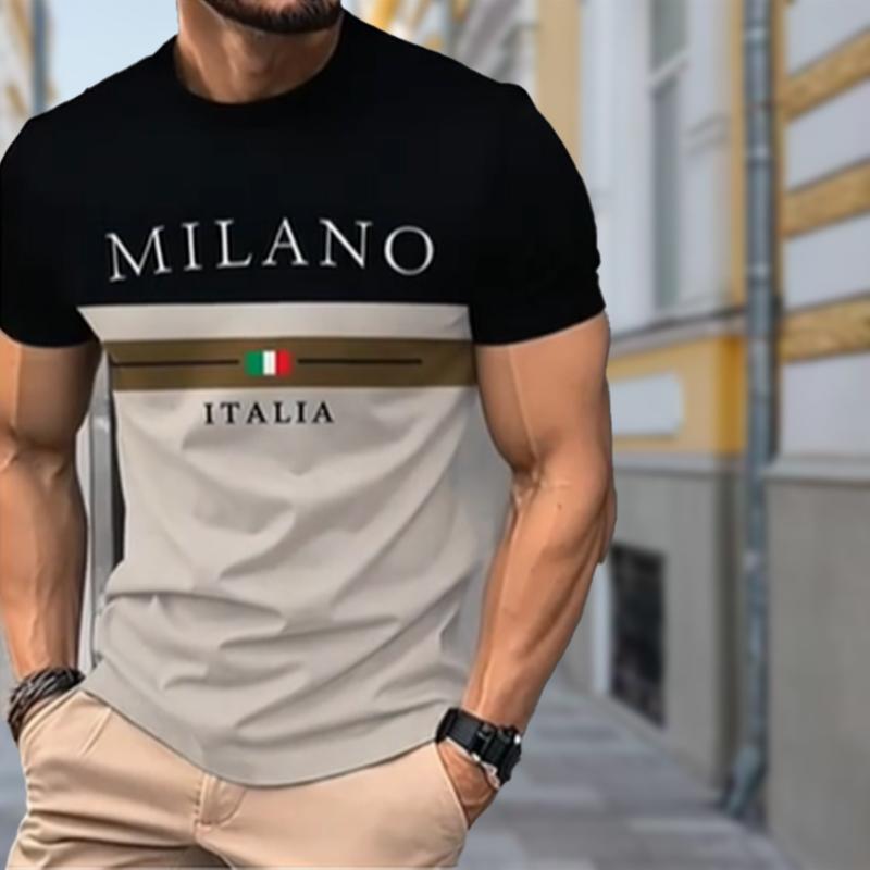 

Новая летняя мужская модная футболка, индивидуальная универсальная принтованная мужская футболка, топ M жёлтый