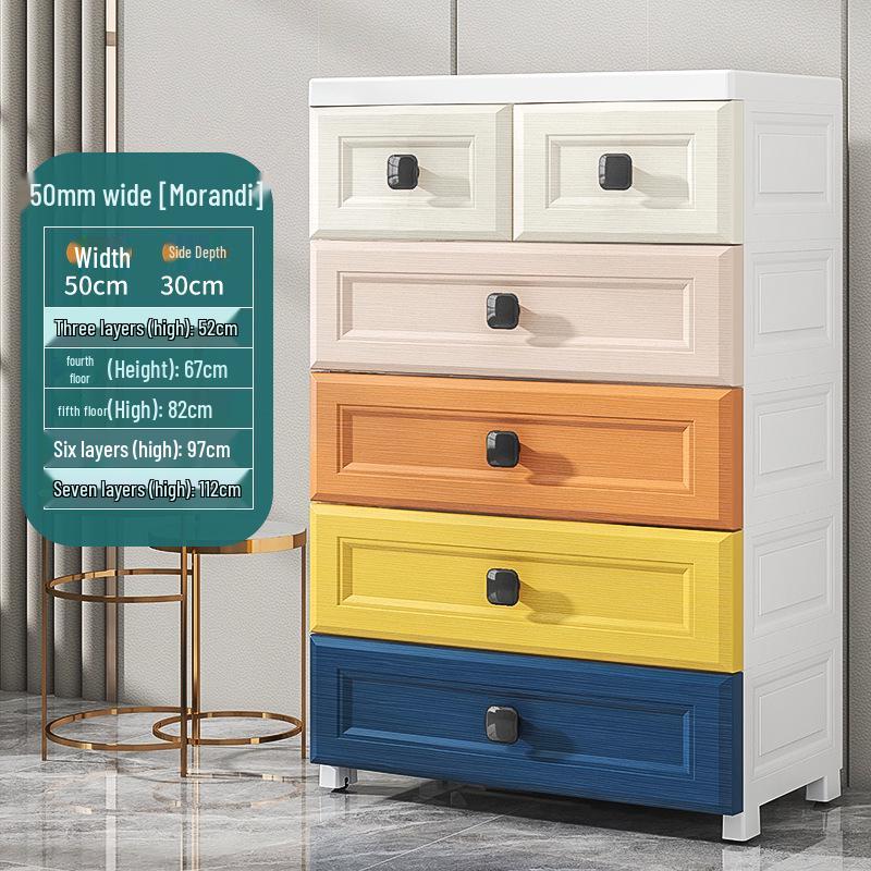 Morandi Children's Multi-Layer Storage Cabinet - Thickened Plastic Toy Organizer