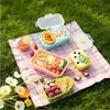 Silicone Food Storage Lunch Box 4 Pieces Foldable Food Containers Leakproof Odor-Resistant Reusable Stackable Organizer