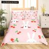 Kids Cartoon Rabbit Carrot King Queen Duvet Cover Boys Girls Cute Bunny Bedding Set Animal Quilt Cover Polyester Comforter Cover